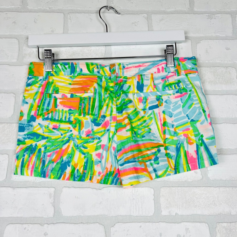 Lilly Pulitzer Girls Multi Color Abstract Tropical Corduroy Shorts Size 14 - Picture 8 of 10